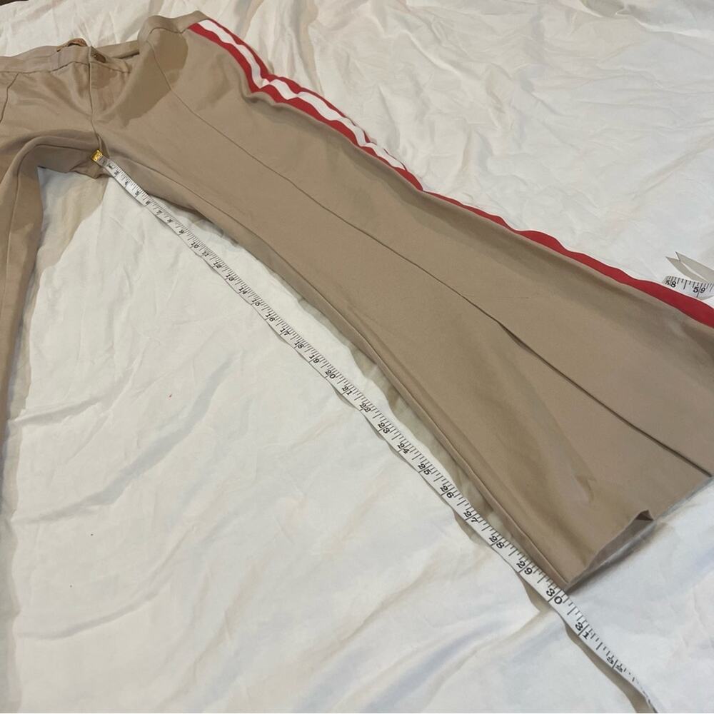 Maggie Marilyn Game Changer Side Striped Flare Leg Pants size 10 in tan - Picture 10 of 16